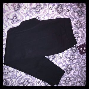 Black straight leg pants! Hem strip down legs!